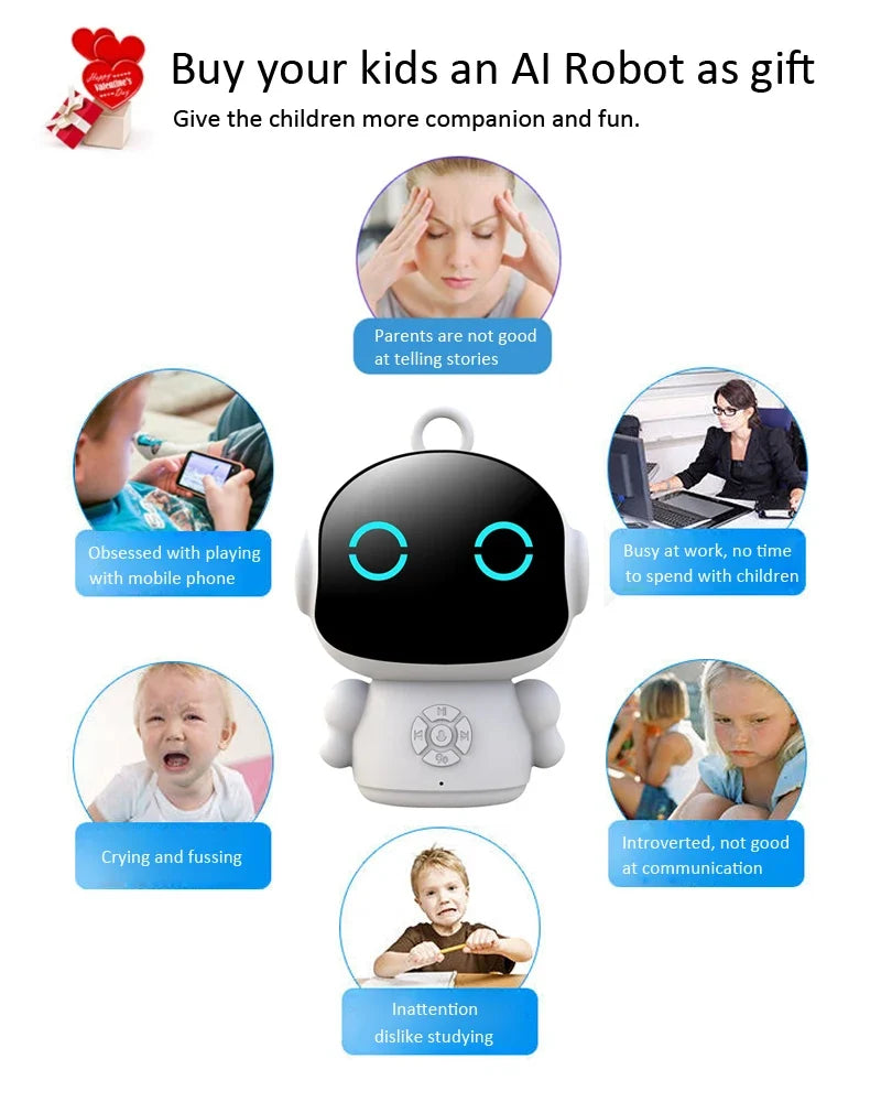 Smart AI Robot WiFi Early Education Toys for Children Speech Recognition & Voice Interactive Educational Learning Machine