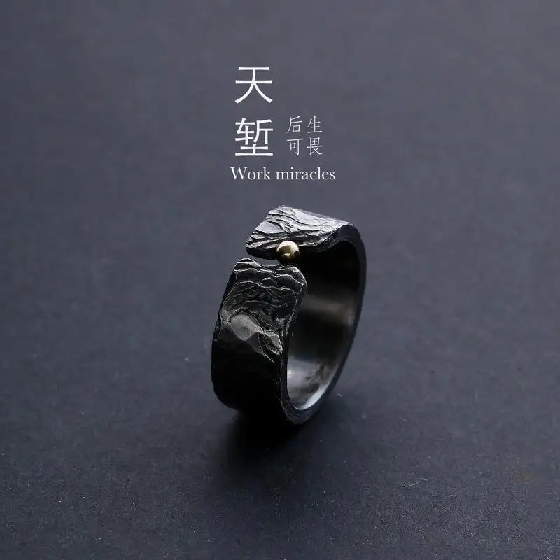 Men's high-end atmospheric ring original men's and women's national style personality new trend Chinese ring