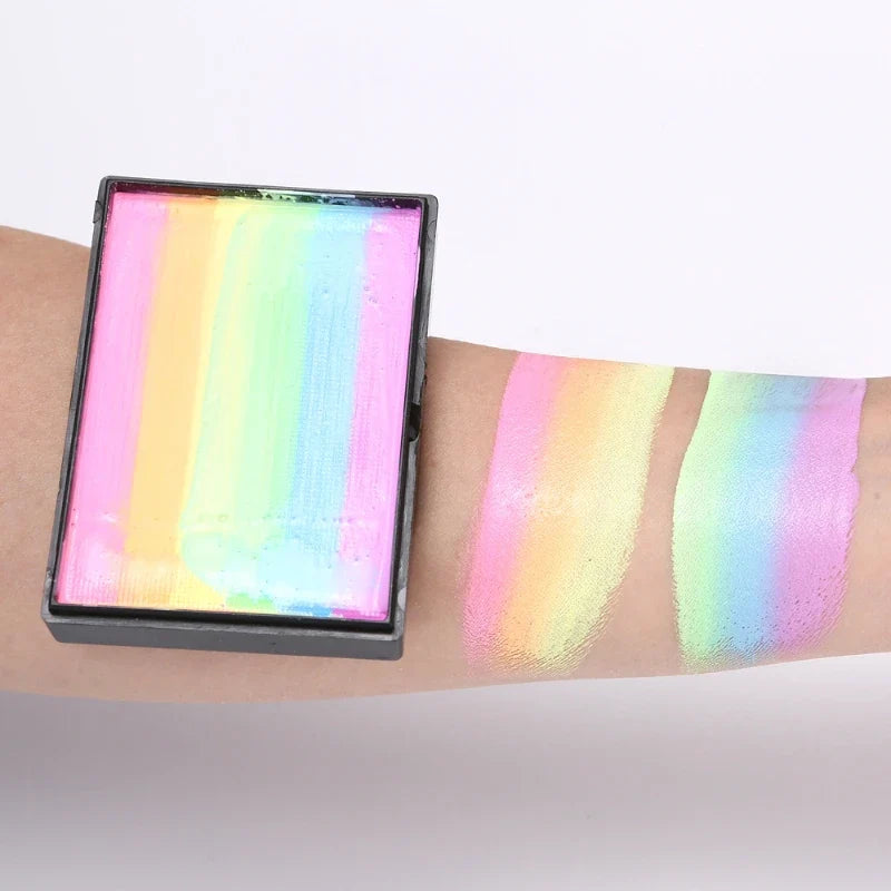 50g Facial and Body Paint Palette,Non-Toxic Rainbow Water-Soluble Body Paint for Rainbow Festival,Cosplay,Party,Art,Stage Makeup