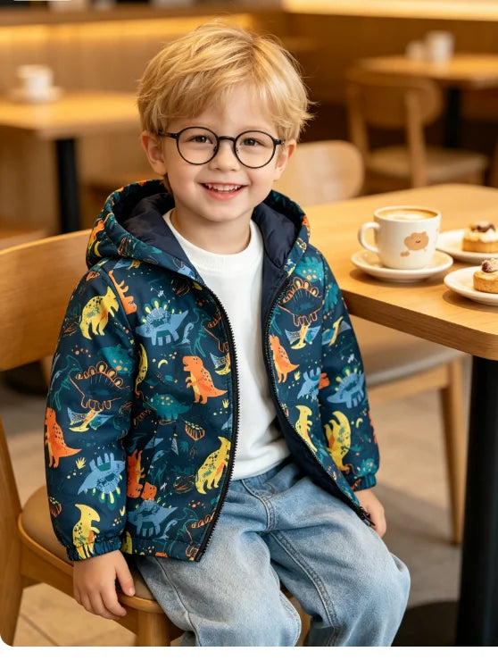 Spring and Autumn hooded thin jacket, fashionable and versatile, suitable for boys aged 1-7