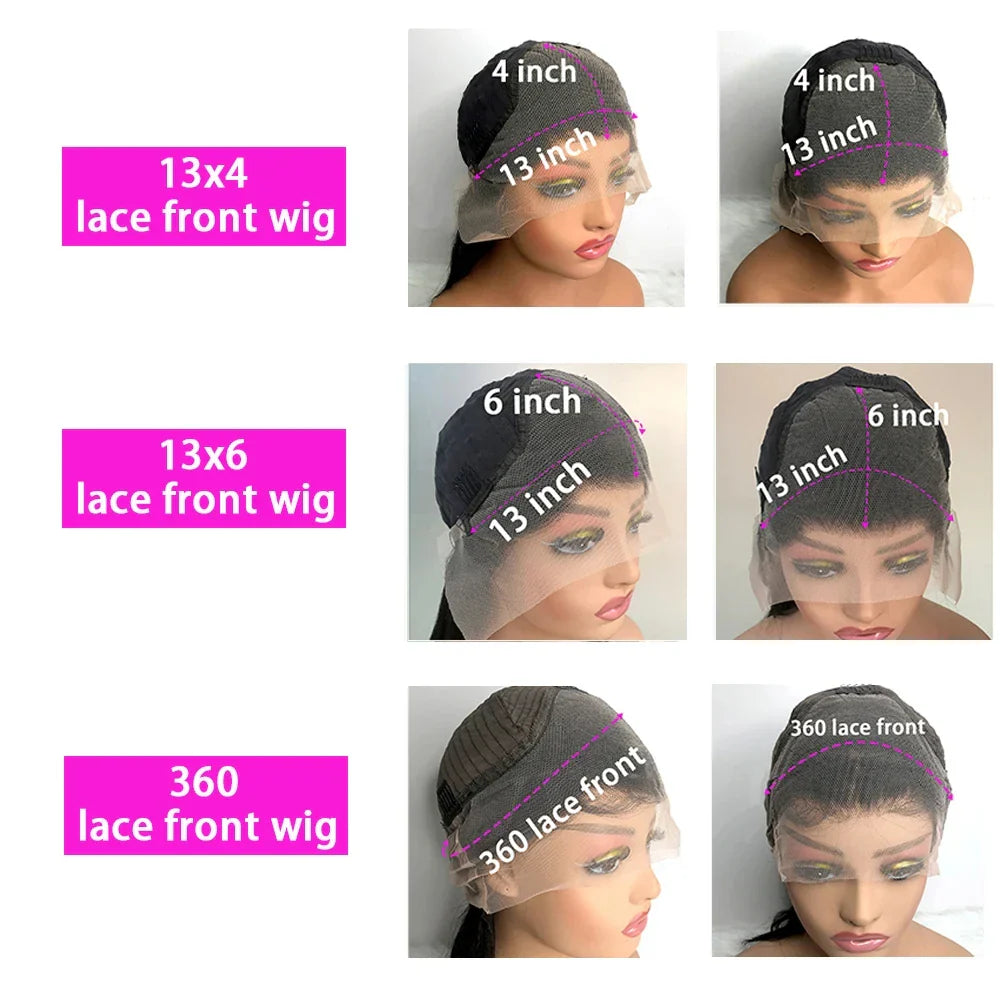 13X4 13X6 Deep Wave Hd Transparent Lace Front Wigs Pre Plucked 30 40 Inch Frontal Human Hair Curly Wig For Women 180 200 Density