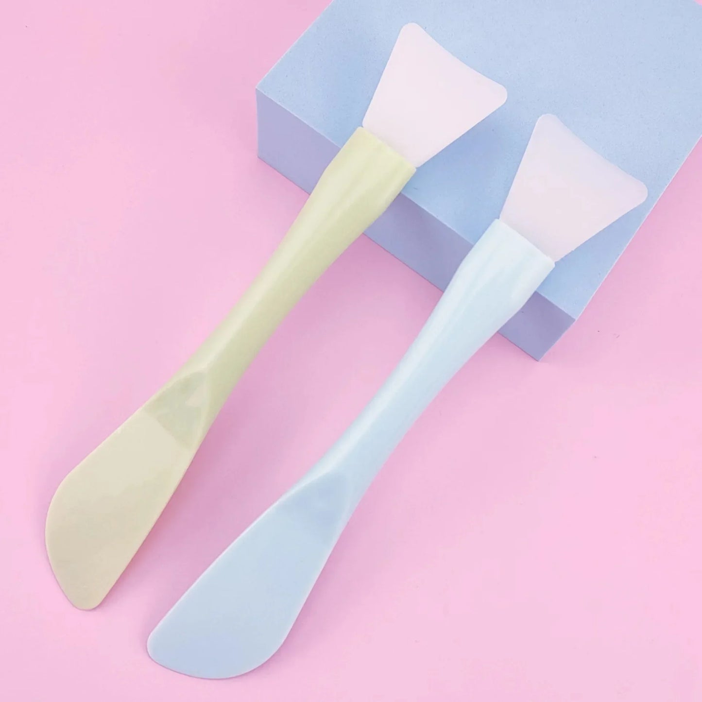 Dual-use Silicone Facial Mask Brush Soft Head With Scraper Integrated Mud Mask Brush DIY Skin Care Beauty Tools