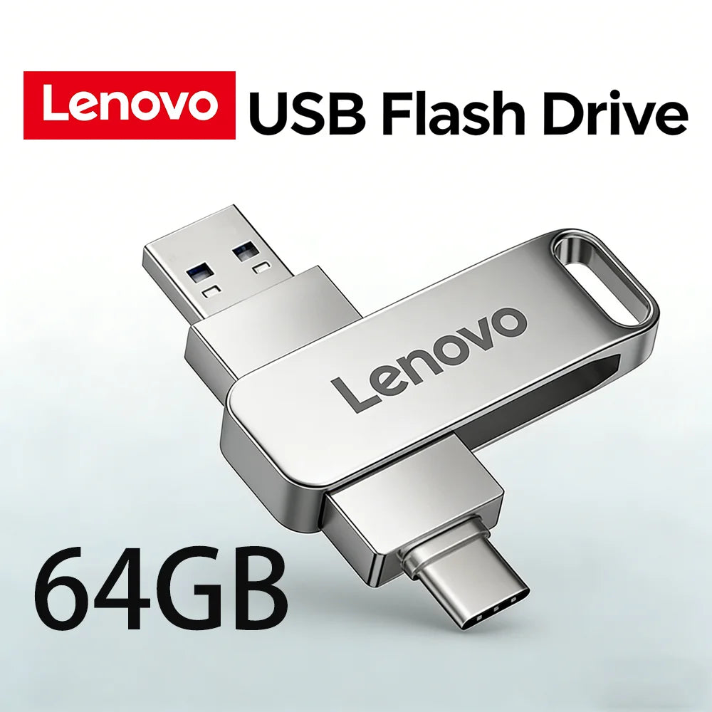 Lenovo USB3.2 USB Flash Drive 512GB OTG Pen Drive High Speed Type-C Flash Disk Real Capacity Metal Pendrive For Phone Computer