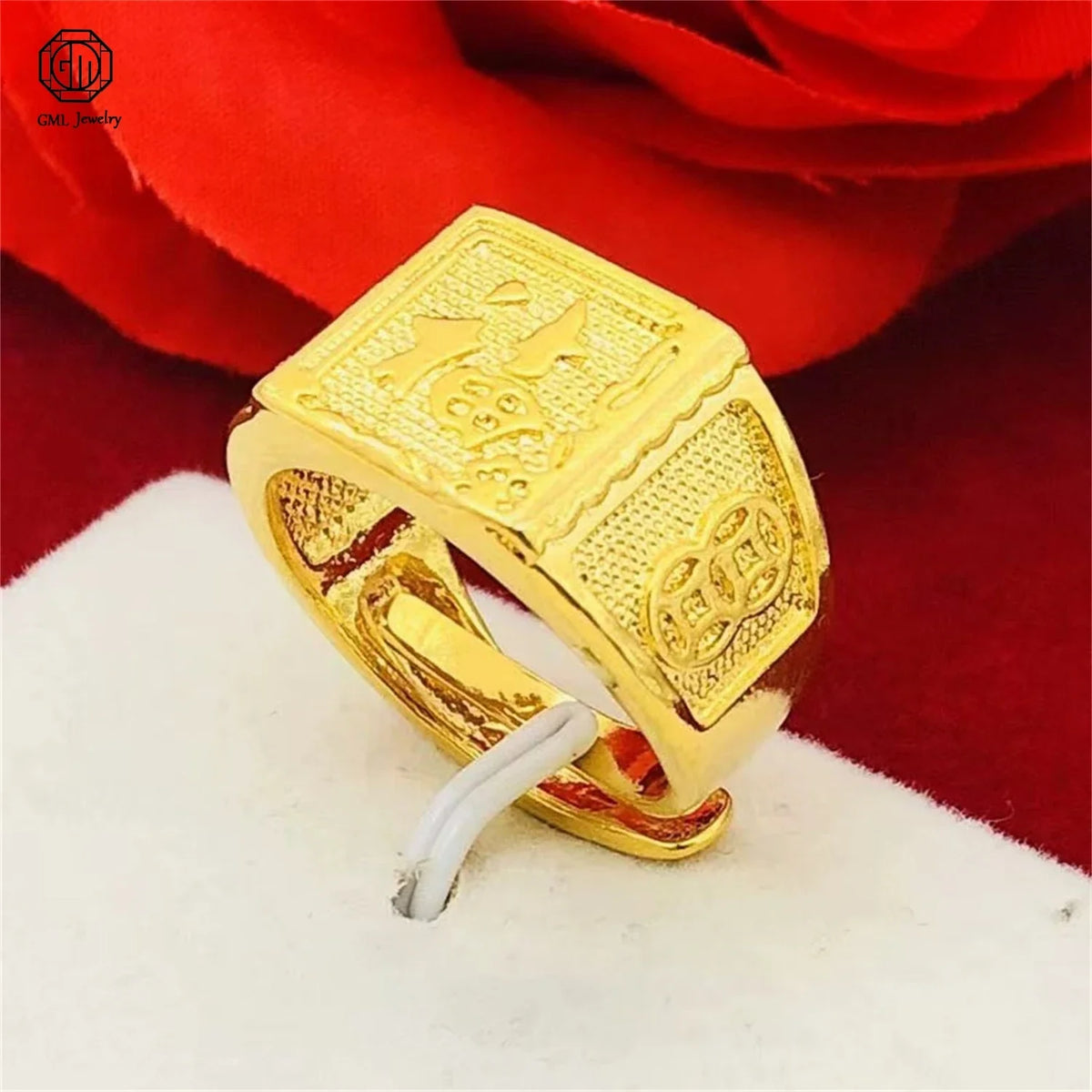 Sand Gold Adjustable Ring Matte Wide Band Openable Fade Resistant Unisex Couple Jewelry Solid Minimalist Gift