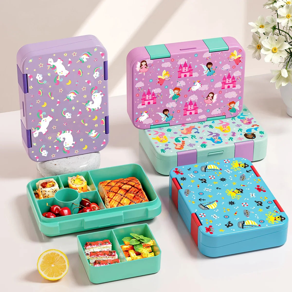 Adorable Kids Lunch Box Student Microwave Safe Travel Bento Box Halloween Container Portable Leak Proof Fruit Salad Bento Box