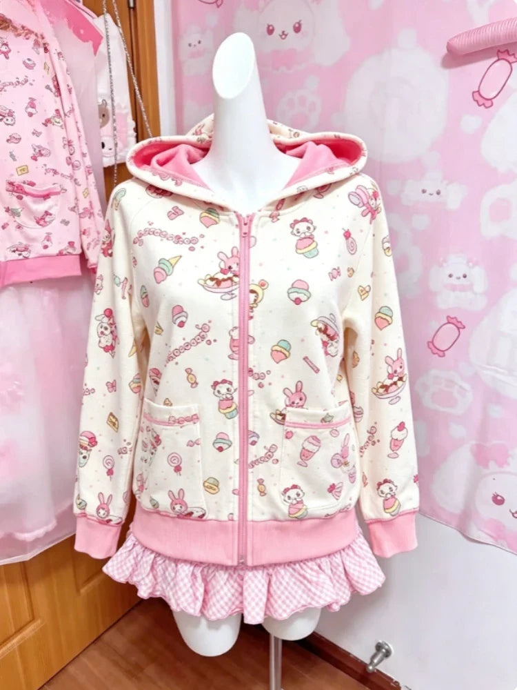American Vintage Japanese Jacket Hooded Women 2026 Cotton Coats Outwear Design Subculture Gothic Sweatshirts Harajuku