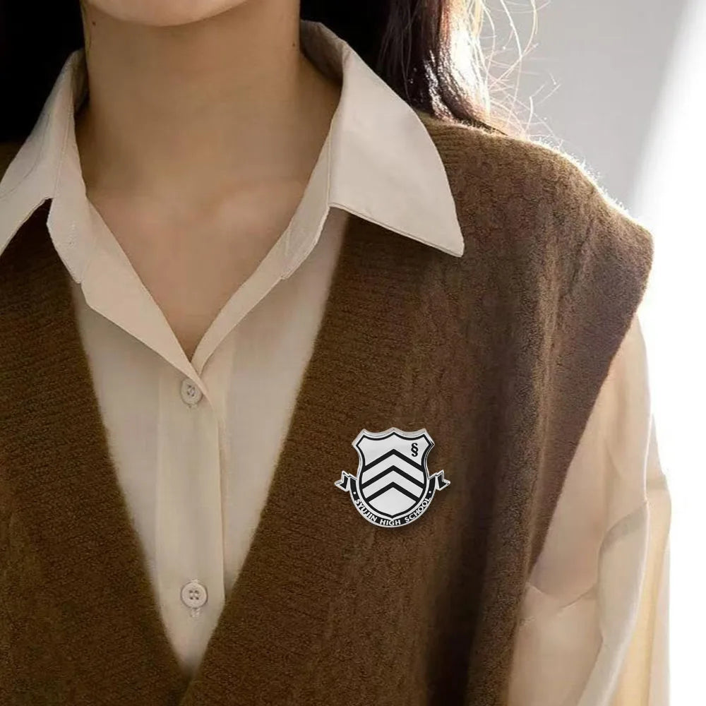 Persona 5 Shujin High School Emblem Enamel Brooch Anime Gaming Collectibles Badge Backpack Clothing Accessories Gamer Gift