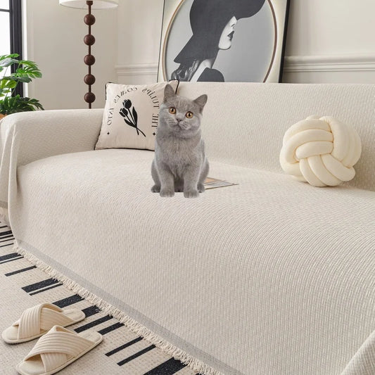 Solid Color Sofa Throw Blanket Non-slip Sofa Slipcovers Pets Kids Dust-proof Couch Armchair Covers Camping Picnic Blankets Home