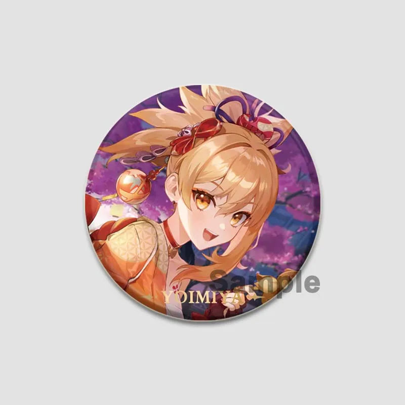 Genshin Impact Game Brooches 58mm Round Button Pins for Backpack Jackets Jewelry Cartoon Cosplay Badge Hutao Zhongli Xiao Badges
