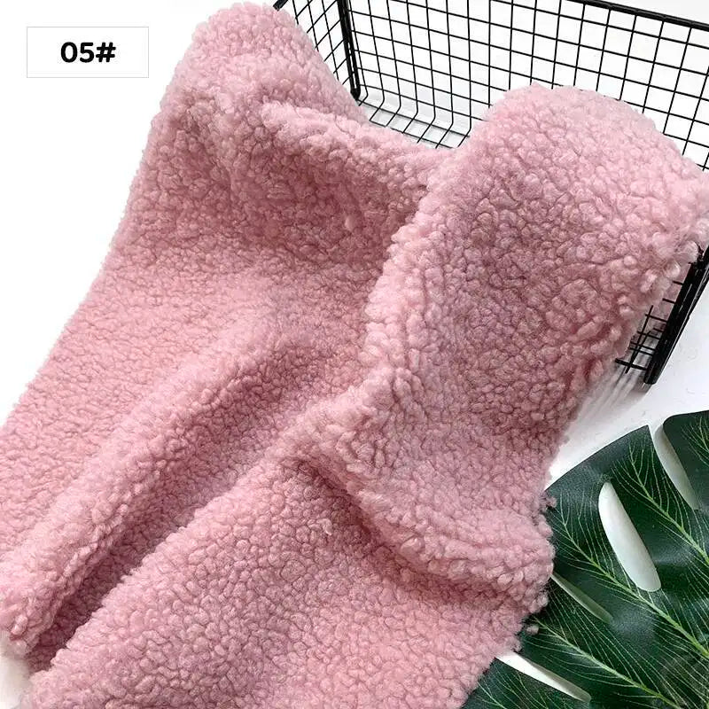 New Teddy Velvet Curled Plush 45x50cm Home Lamb Plush Fabric Soft Artificial Fur Polyester Fiber Mink Fabric DIY Plush Doll