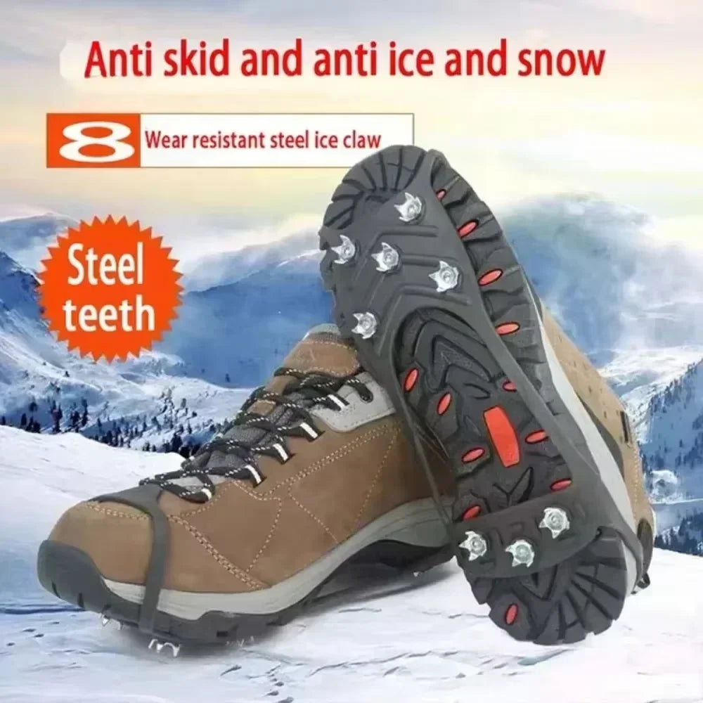 8 Teeth Ice Gripper Spike Shoes Winter Outdoor Anti-Slip Hiking Mountain Climbing Ice Snow Crampons Anti-slip Shoe Covers 2026