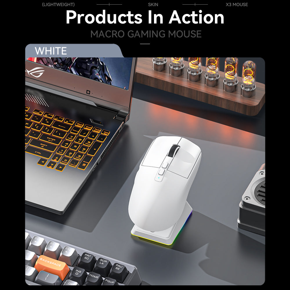 X6 Powerful Tri Mode Bluetooth RGB Wireless Mouse
