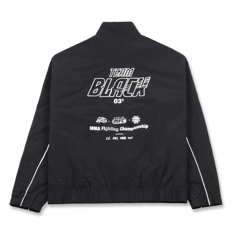 Jinx Team Black Jacket Unisex Windbreaker Sports Coat Men Women Loose Track Activewear Long Sleeve Top Embroidery Y2k Outerwears