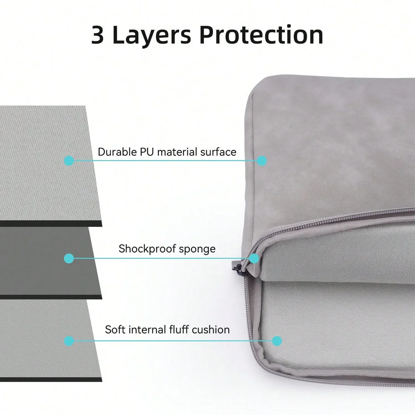 PU sheepskin leather fabric Waterproof Leather 9.7-15.6 inch Tablet PC Carrying Case Protective  Notebook Shockproof Cover