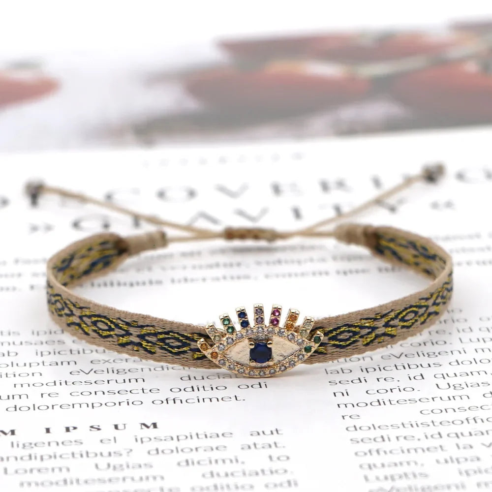 KKBEAD Fabric Cloth Bracelet For Women Braided Bracelets Bohemian Boho Summer Beach Jewelry Gift CZ Pulseras Accessories