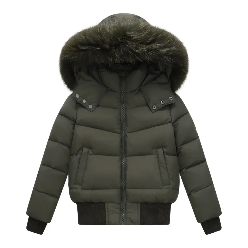 AP 2026 AW Winter down coat for kids High-quality white duck down coats waterproof fabric children outwear