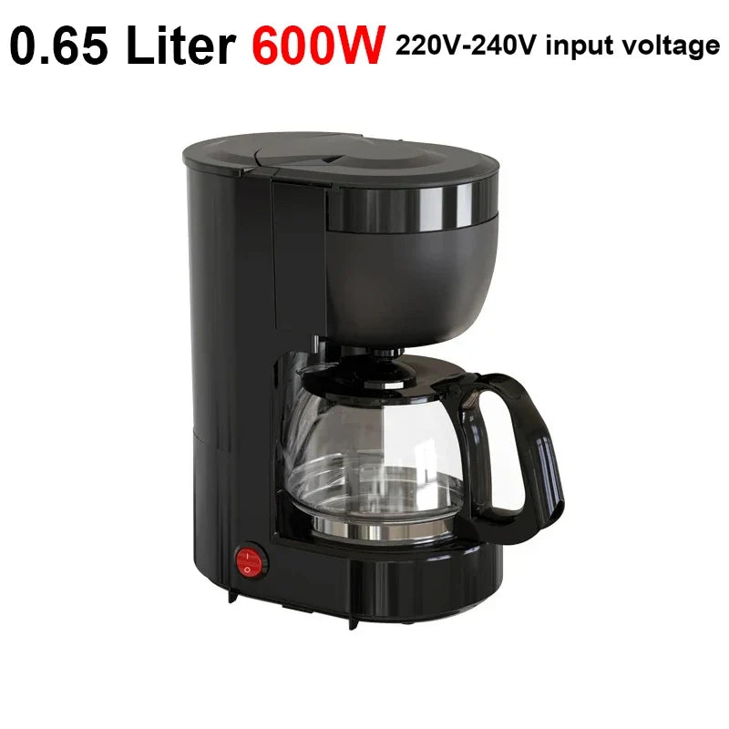 110V Automatic Electric Espresso Coffee Maker Cafe Drip American Latte Coffee Brewing Machine Household Mini Glass Boiler Teapot