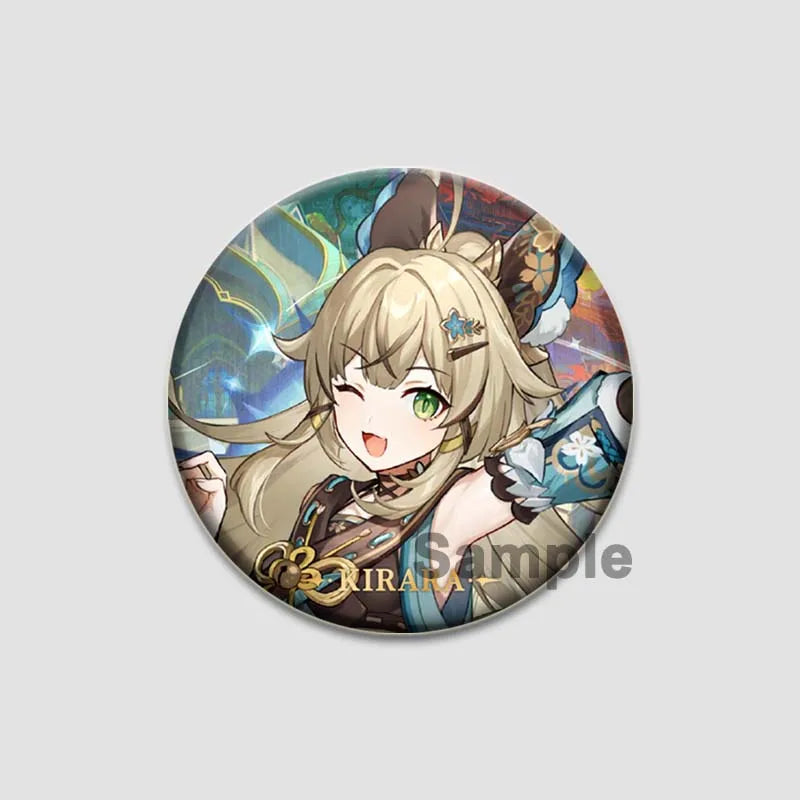 Genshin Impact Game Brooches 58mm Round Button Pins for Backpack Jackets Jewelry Cartoon Cosplay Badge Hutao Zhongli Xiao Badges