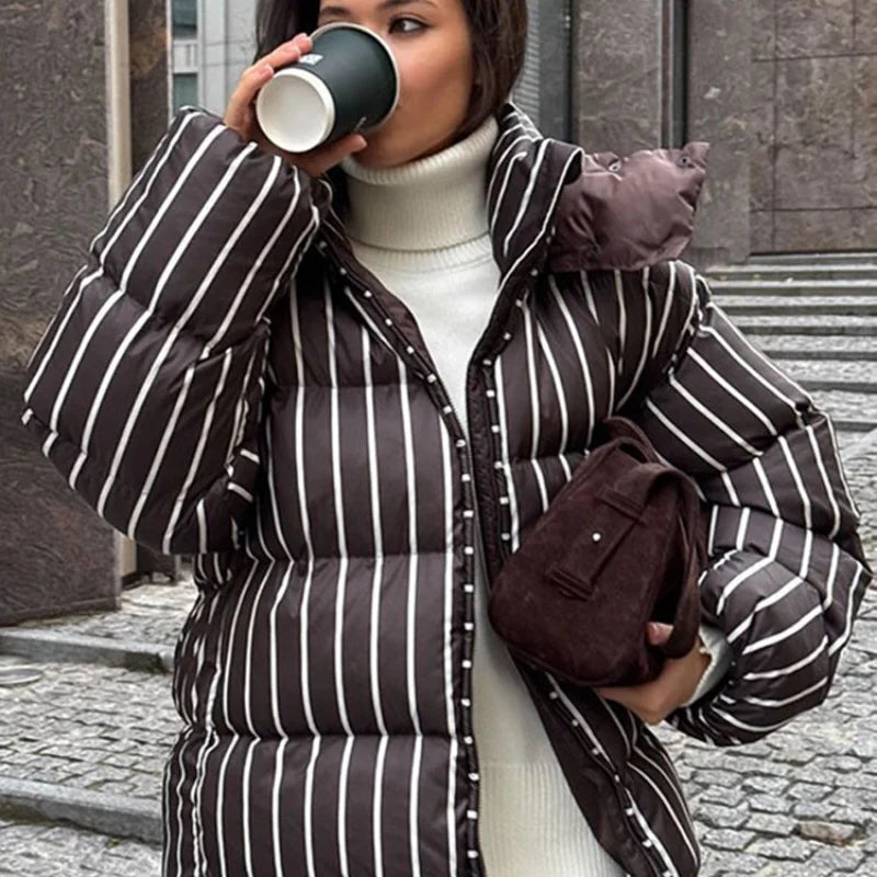 Chic Leopard Hooded Puffer Coat Set Women Quilted Full Sleeve Zip Jacket Wide Leg Pants 2026 New Lady Winter Thicken Warm Outfit