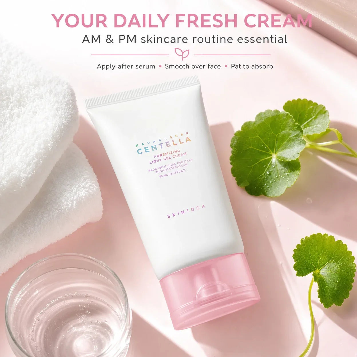 Korean Centella Pink Poremizing Light Gel Cream Pores Care Deep Hydration Facial Creams Skincare Beauty Products 75ml