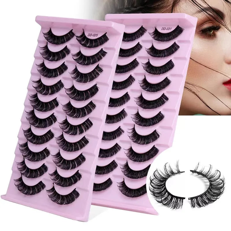 Fashion Russian Strip Lashes 2/5/10 Pairs 3D Mink Lashes Natural Eyelashes Dramatic False Eyelashes Wholesale Eyelash Extension