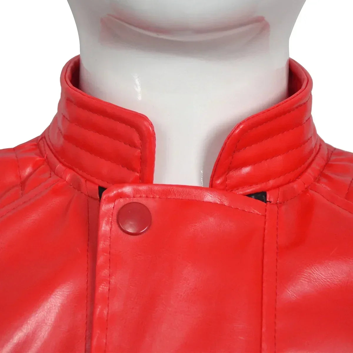 Classic Michael Red Leather Jacket Cosplay Costume Zipper Design Carnival Performance Wear Teen And Adult