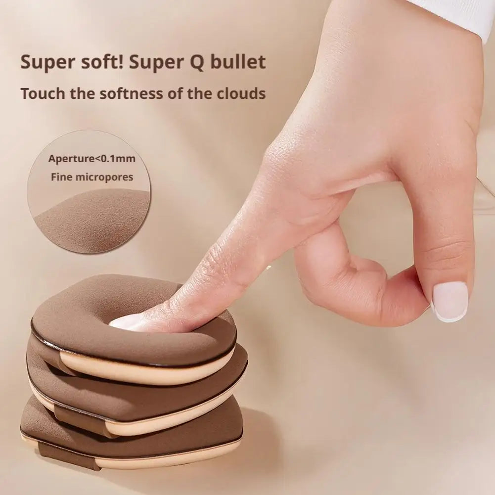 2pcs Dual-Sided Milk Coffee Makeup Sponge, Ultra Soft & Non-Absorbent Foundation Blender for Wet or Dry Use, Beauty Egg