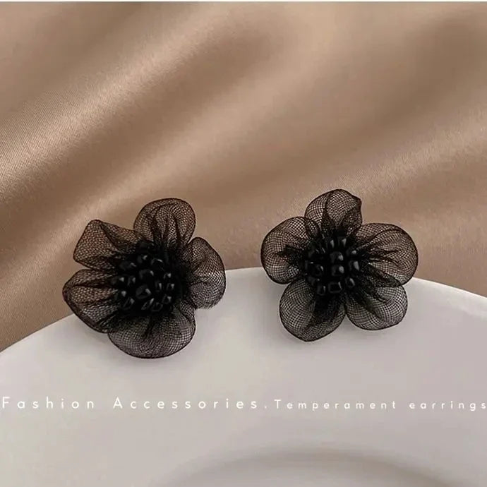 New Fashion Sweet Design Spring/Summer Blue Pink Enamel Flower Light Luxury High End Earrings Party Gifts for Women Jewelry