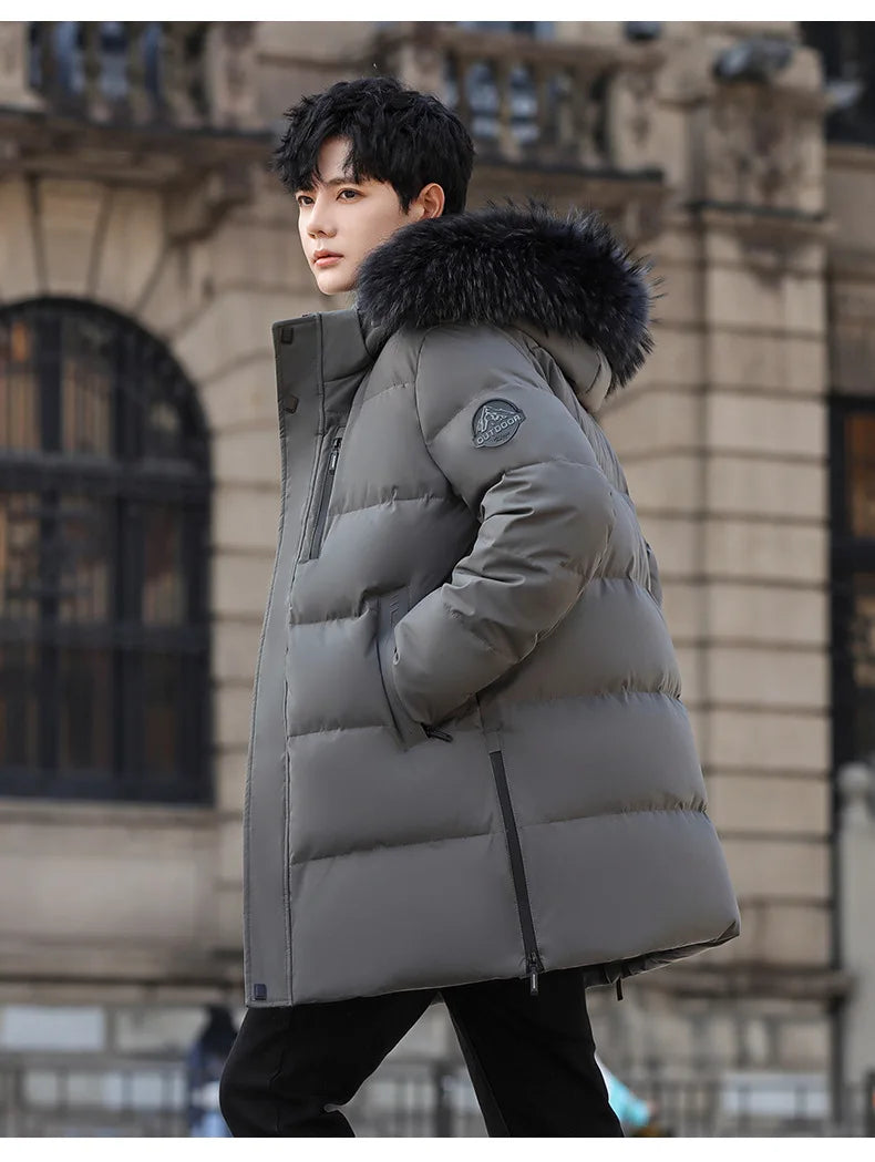 High Brand White Goose Down Jacket Coat Parka Men's Clothing Winter Padded Puffer Jackets Luxury Hooded Padding Outerwear HWY309