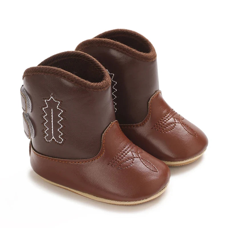 Baby Boys Girls Winter Boots 0-12 Months Western Denim First Walkers Warm Casual Fashion