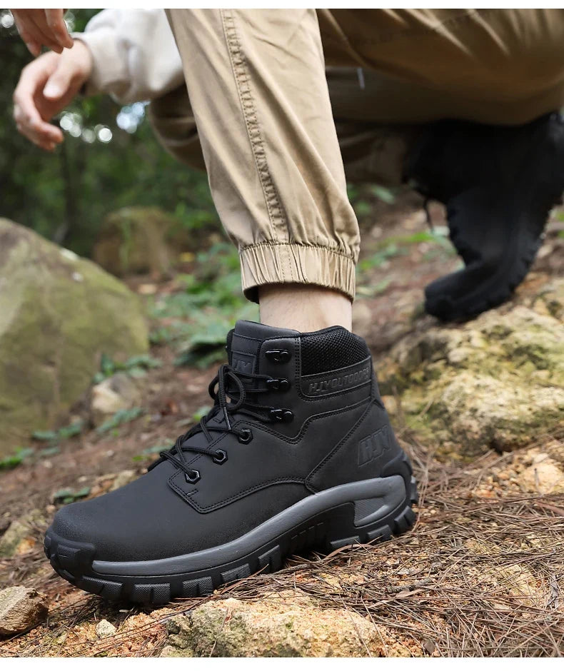 New Men's Boots Fashion Outdoor Boots Breathable Hiking Boots Autumn Shoes Sneakers Lightweight Non-slip Men Desert Ankle Boots