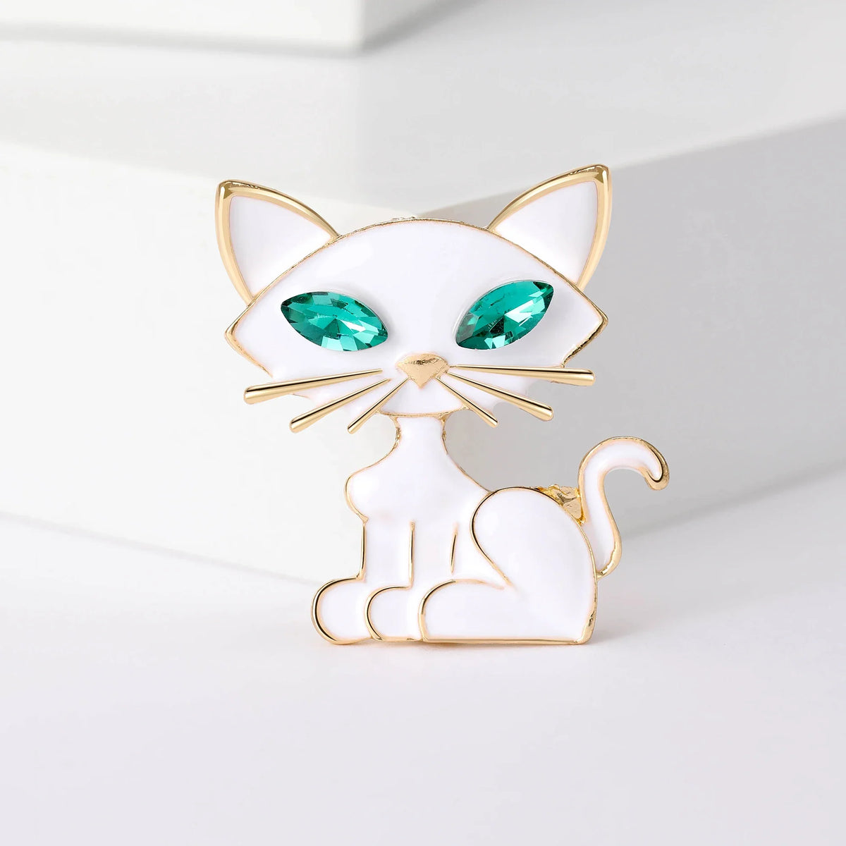 Classic Rhinestone Cat Brooches for Women Unisex Enamel Animal Pins Banquet Party Backpack Gifts Jewelry Accessories