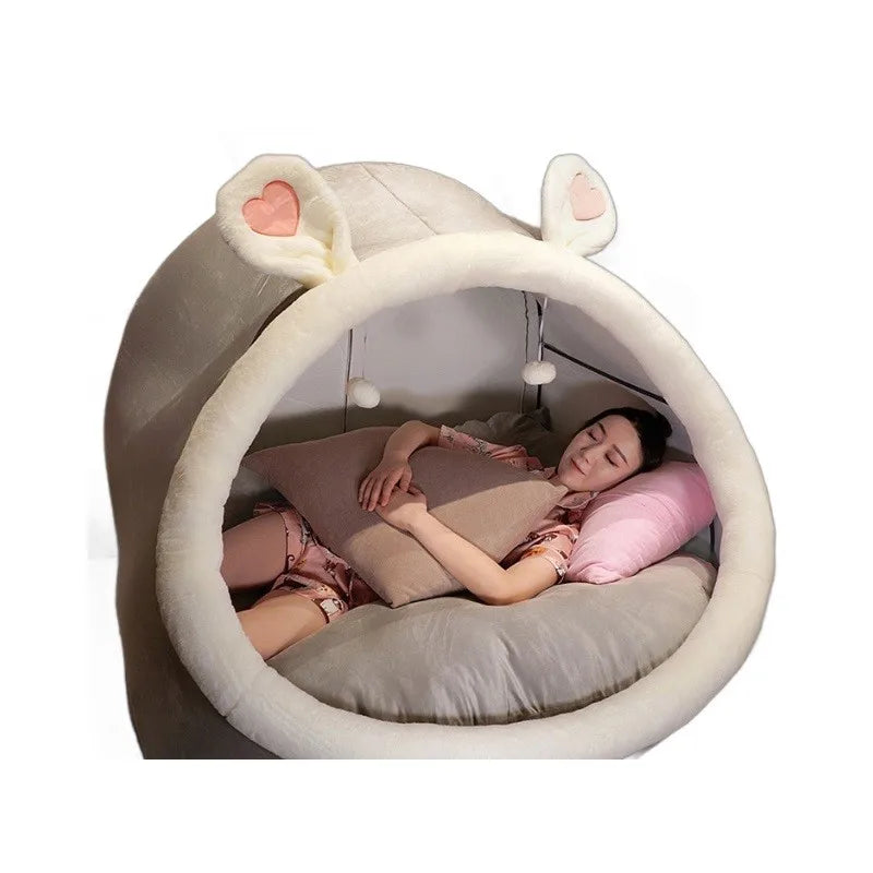 Cute Oversized Adult Child Plush Tent Cozy House Lazy Person Sofa On The Ground Cat's Nest Christmas Cushions Sitting Cushion