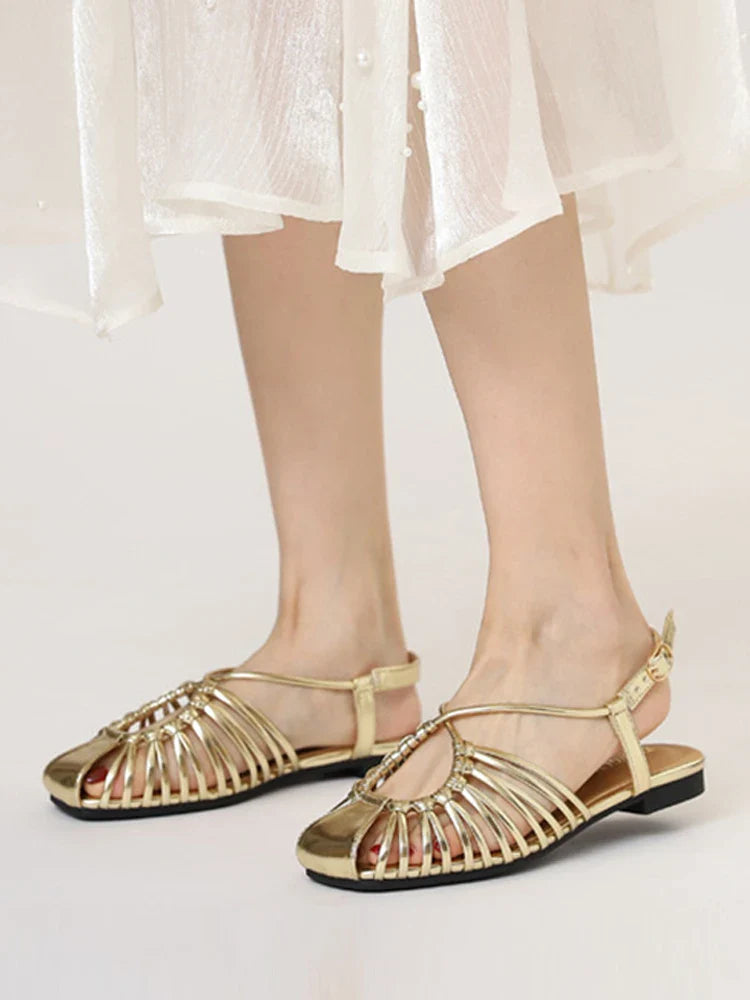 ZAROY Women Flat Sandals Summer Narrow Band Roman Shoes Casual Plus Size Brand Designer Banquet Beach Gladiator Sandalias Zapato