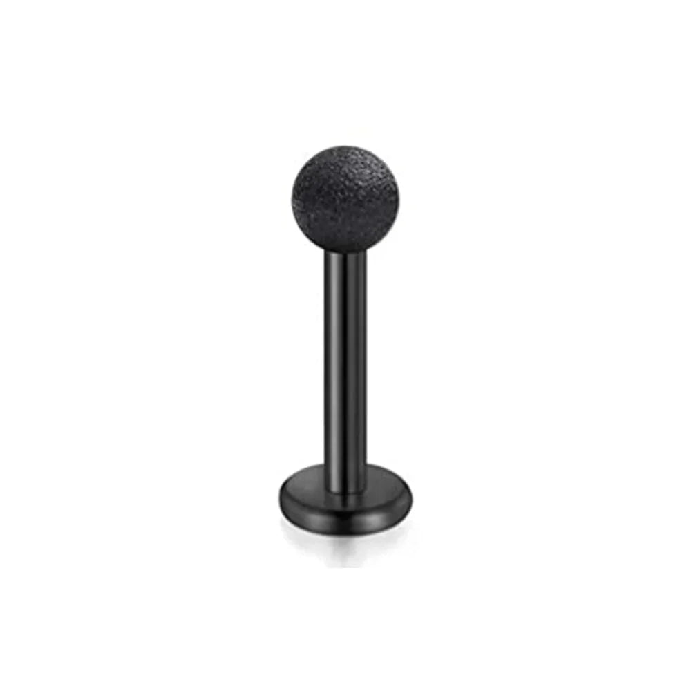 WKOUD 16G Stainless Steel Lip Labret Piercing Crystal Ball Monroe Lip Stud Helix Tragus Conch Piercing Cartilage Earrings Black