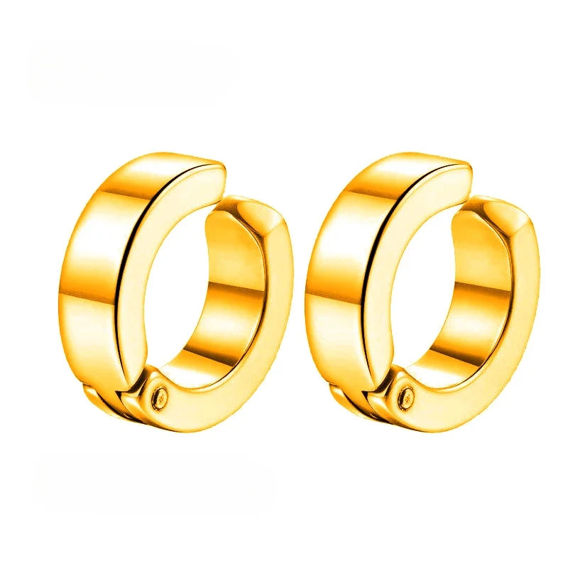 1 Pairs Fake Ear Clip Hoop Earrings for Men and Women Stainless Steel Painless Non Piercing Fake Earrings Jewelry Gifts