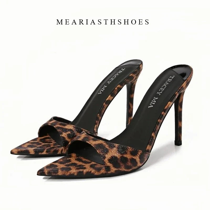 12/10cm pointed Open Toe High Heel Shoes Woman Summer OutsideSlipper Party Stiletto Luxury Designer Patent Leather Women Sandals