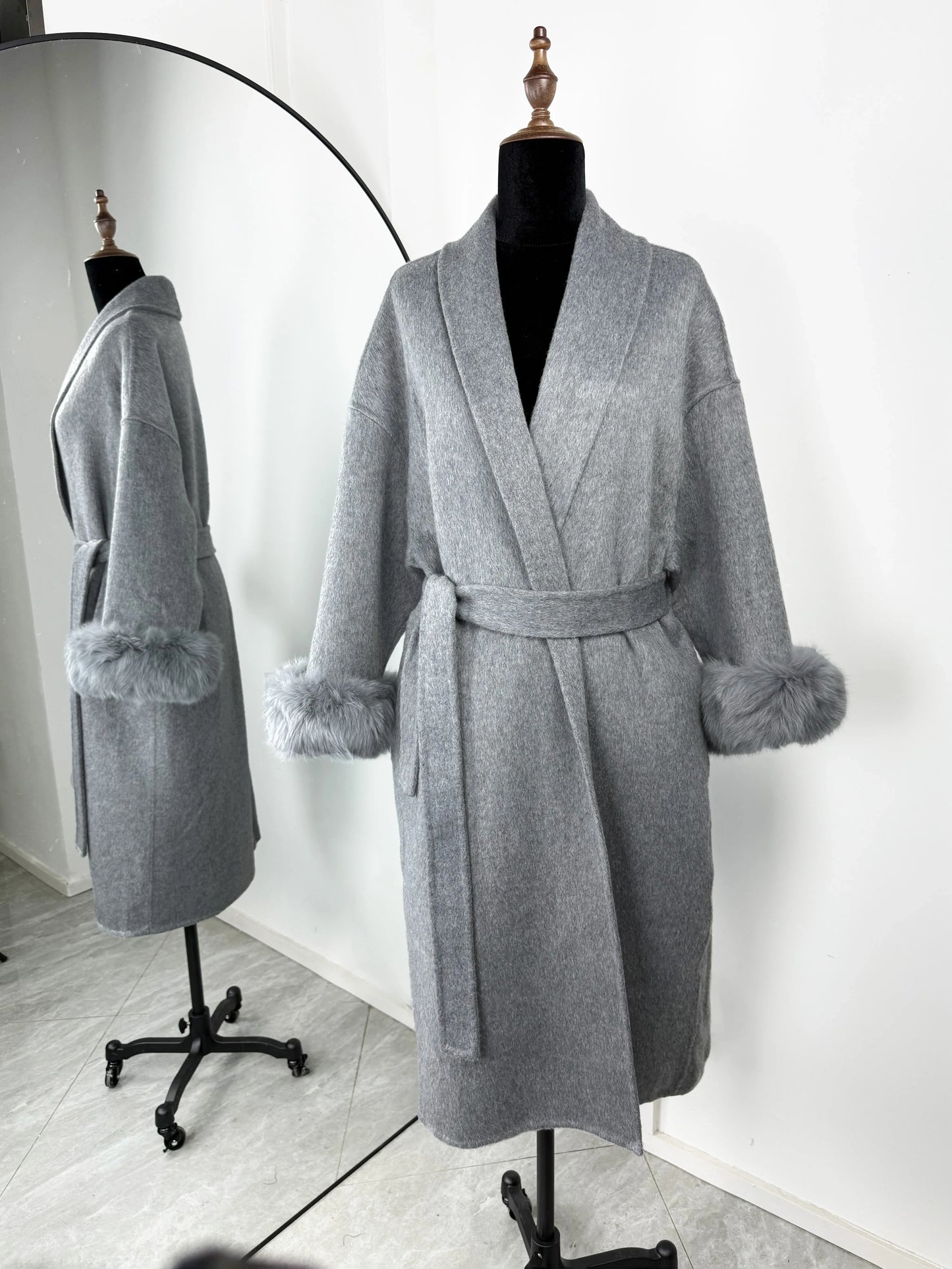 TARUXY Fox Fur Woolen Coats Women's Short Coat Office Lady Removable Elegant Double-sided Wool Overcoat 2025 New Cardigan Jacket