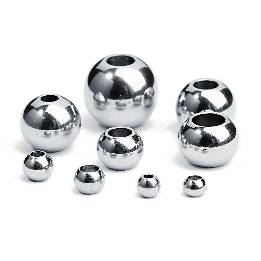 2-10mm High Quality Stainless Steel Beads for Jewelry Making Loose Spacer Beads DIY Bracelet Necklace Bracelets Wholesale