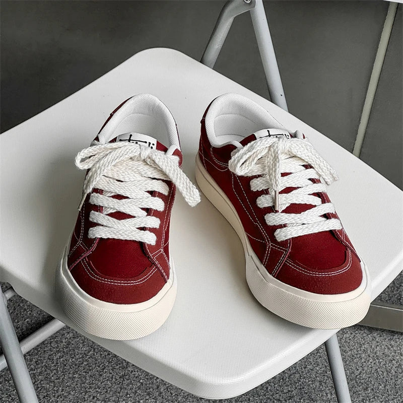 Mens Cowboy canvas Shoes Breathable Trend Mens board Shoes Thick Sole Trend Comfortable student Skateboard Trainers Footwear