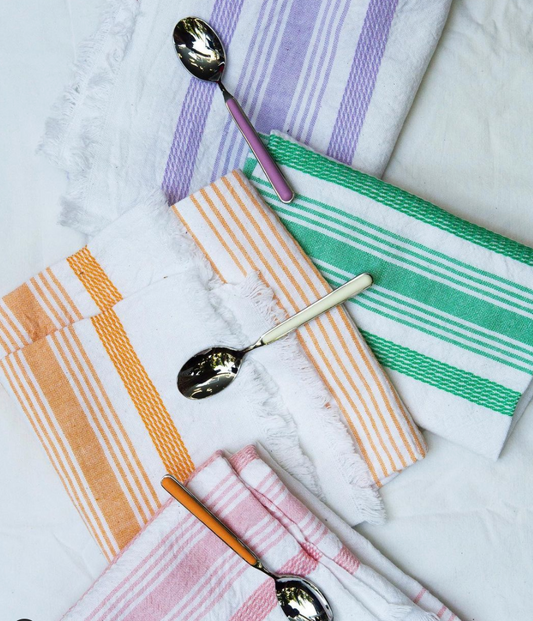 White & Orange Kitchen Towel