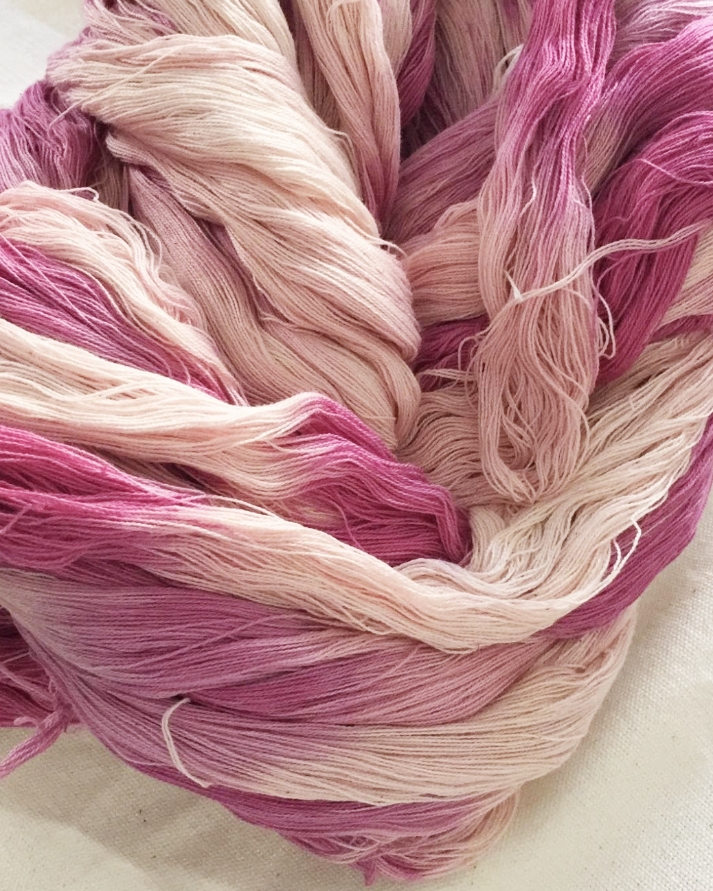 Pink Natural Dyed Shibori Tassel Lumbar Pillow