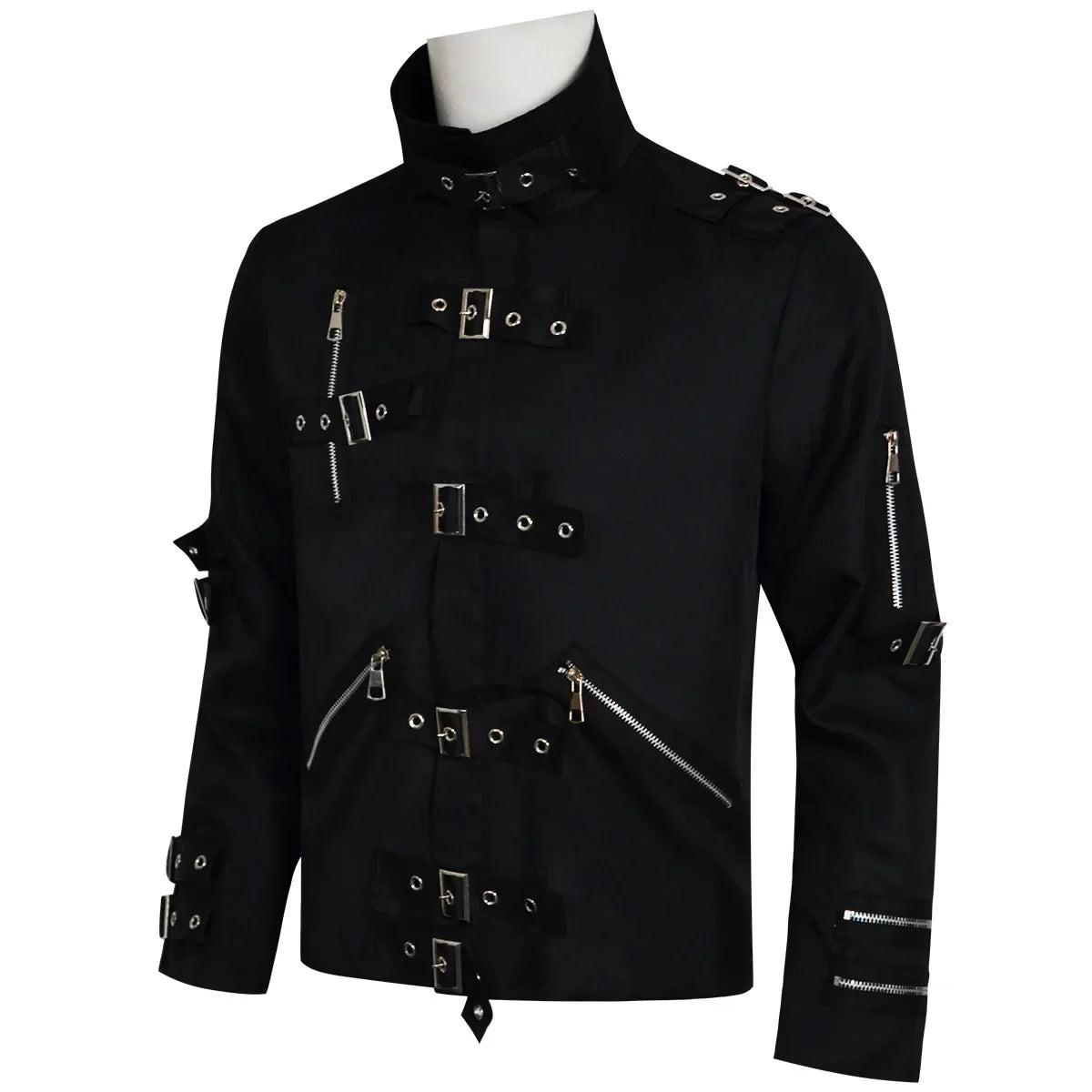 Michael Jackson Cosplay Costume BAD MJ Punk Jacket Black Slim BAD Jacket Costume Clothing for Man Adore Stars Impersonator