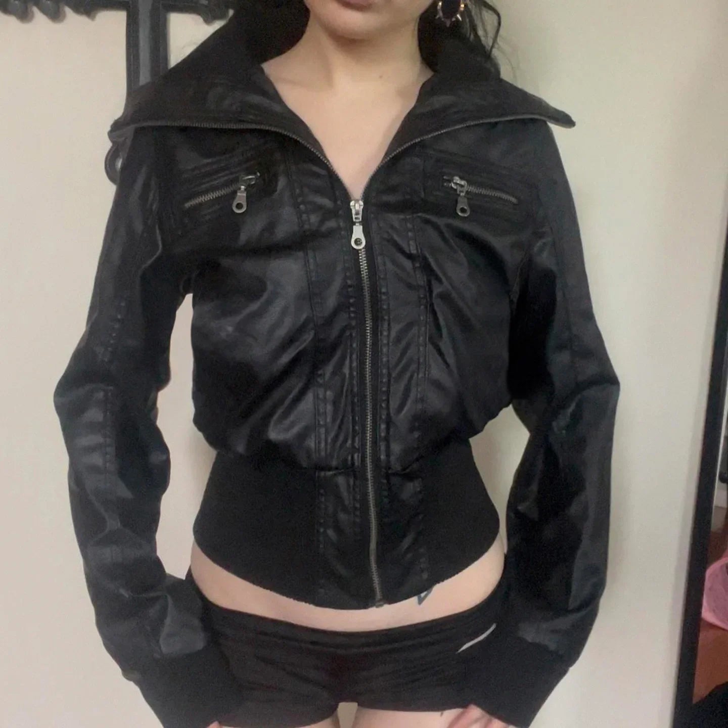 Subculture Harajuku Vintage Safari Coats with Hooded Women Zipper Sweatshirts Casual Streetwear Grunge Jacket Y2k Stand Neck