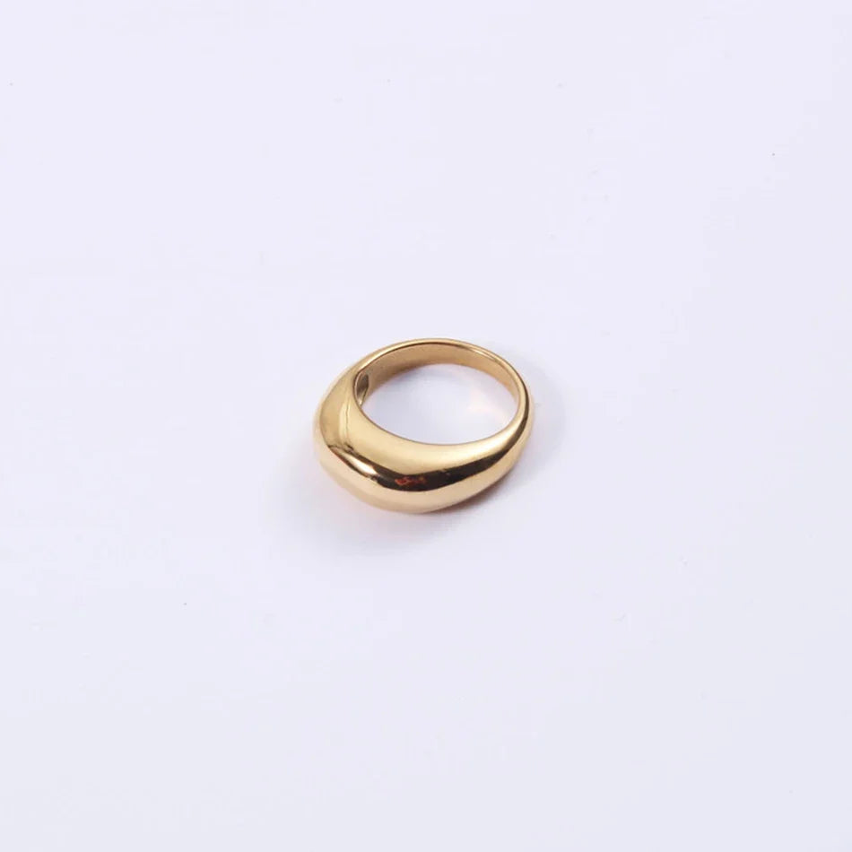 SUNIBI Fashion Simple Stainless Steel Rings for Women Arc Rings Jewellery Couple Anniversary Geometric Ring Size 5 6 7 8 Jewelry