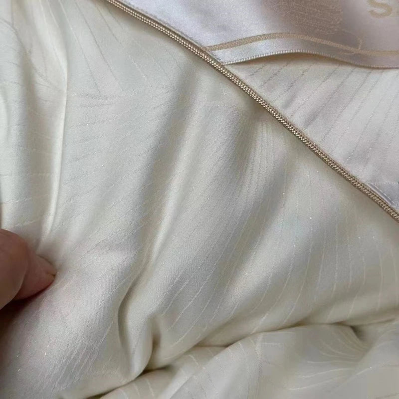 100% Natural Silk Quilt Lyocell Fiber Duvet Queen Size Summer Blanket White Luxury Jacquard Bedding Single Double Bed Comforter