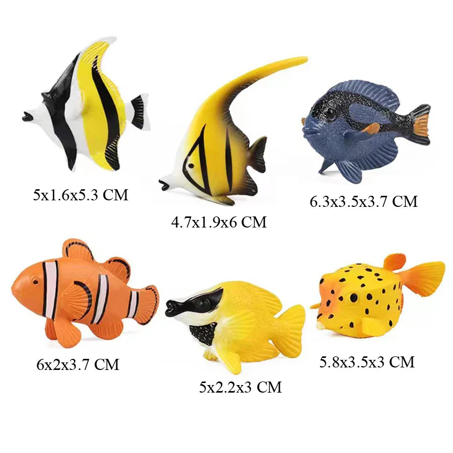 Realistic Mini Ocean Animal Figurines Plastic Marine Sea Creatures Whale Shark Dolphin Turtle Penguin Model Playset Gift for Kid