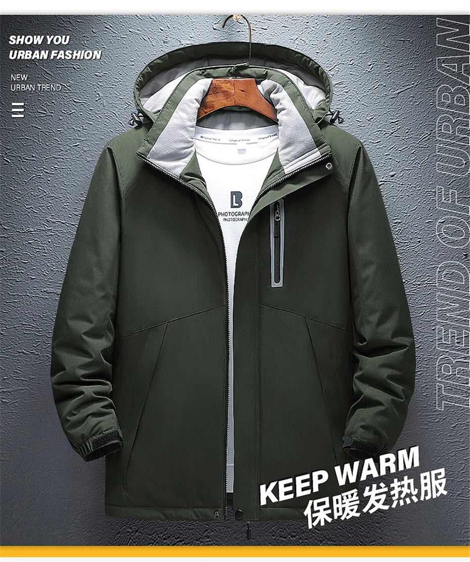 Heating Jackets Men Winter Warm Heated Windbreaker 8 Zones Electric Heated Coat Waterproof Coat Plus Size 5XL Outerwear Male