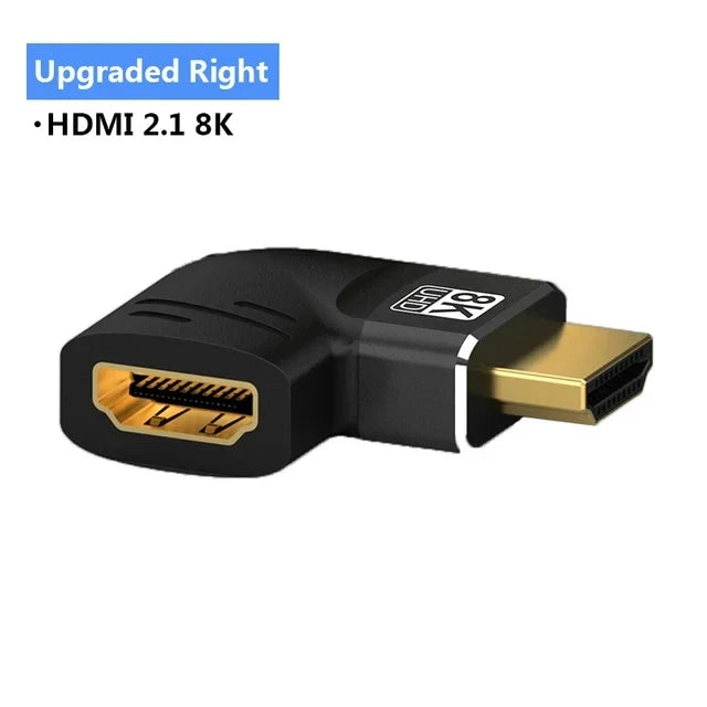 MIZIQIER 8K HDMI 2.1 Adapter 90 270 Degree Male to Female, 8k60Hz 4k120Hz,48Gbps,Compatible PS5/4, HDTV, Roku, TV Stick, PC