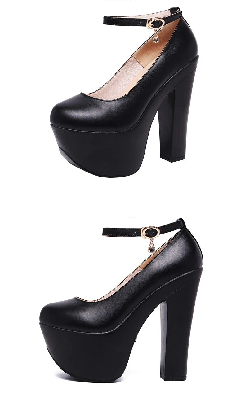15cm Small Size 32-43 Thick Bottom Gold Red Wedding Shoes Women Platform Pumps 2026 Fall Block Super High Heels Shoes Model